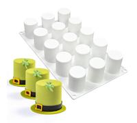 Molde de pastel de Mousse francés de silicona molde de panadería 3D molde de vela de jabón de chocolate casero, 15 agujeros tubo de altura