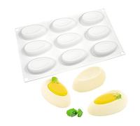 Molde de pastel de Mousse francés de silicona panadero 3D bricolaje molde de vela de jabón de chocolate, 9 agujeros y medio huevo