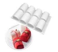 Molde de pastel de Mousse francés de silicona productos de panadería 3D molde de vela de jabón de chocolate bricolaje, 8 agujeros Oval corto