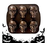 Molde de pastelería de cráneo - de refrigerador, de aluminio Skull, cráneo moldes de caramelo dorado | Moldes de magdalenas espeluznantes para galletas de fondant