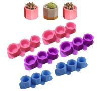 Molde de plantador de silicona de 6 piezas, moho de olla hexagonal moza de silicona concreto de cemento planta suculenta moho para nave de bricolaje