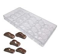 Molde de policarbonato transparente de 20 agujeros para coches, molde de barra de chocolate, manualidades, para repostería de dulces, hornear, molde para bandejas de hornear para boda, cumpl
