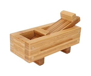 Molde de Prensa de Sushi de Madera, Fabricante de Prensa de Sushi Rectangular Molde de Fabricante de Nigiri de Sushi Japonés Kit de Fabricación de Sushi de Madera de Bricolaje Caja de Molde de Arroz P