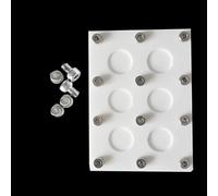 Molde de PTFE de 6 pozos for plantillas de hielo de consolidación de electrolitos de estado sólido con características ranuradas, pozos de 16-20 mm de diámetro(D18mmx0.5mm)