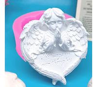 Molde de resina de ángel 3D, molde de vela, molde de silicona de ángel, herramientas para hornear 3D, jabón de molde de pudín de pastel de luna de chocolate, decoración de pasteles