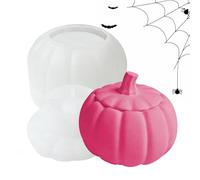 Molde De Resina De Calabaza | Silicona De Frasco Decorativo | Kit De Caja De Almacenamiento De Bricolaje | Molde De Fundición De Calabaza 3D Con Tapa Para La Decoración De Halloween, Soporte De Joyerí