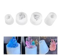Molde de Resina de Cristal de 4 Piezas, Moldes de Silicona de Resina Epoxi de Roca de Cuarzo de Cristal en Crecimiento Formas de Rocalla de Piedra Moldes de Decoración de Resina Epoxi
