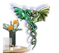 Molde de resina de dragón, herramienta de fundición de estatuas de animales grandes y manualidades creativas de escritorio | Bandeja decorativa de silicona para colgante de pared | Decoración