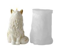 Molde de resina de gato - 6 x 7 x 8,5 cm con forma de gato sentado, decoración de fundición epoxi de diseño atractivo, molde de jabón de silicona creativo para el hogar, habitación, boda, cena