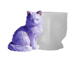 Molde de resina de gato - Decoración de hormigón con forma de gato sentado, molde de jabón de resina para el hogar, habitación, boda, fiesta, cena, bricolaje, manualidades, kit de fundición hecho a