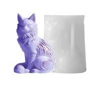 Molde de resina de gato - Hormigón en forma de gato sentado, molde de silicona duradero de tamaño pequeño para hacer velas de jabón de resina, bricolaje, hogar, habitación, boda, , cena