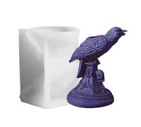 Molde de resina de pájaro, moldeo de silicona para Halloween, cuervo realista 3D de 2,4 x 2,4 x 4,17 pulgadas, para hacer jabón, molde gótico único para decoración del hogar