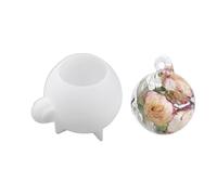 Molde de resina de silicona con forma de esfera con agujero para colgar para fundición en capas, preservación de flores secas, decoración del hogar, molde de bola de resina de cristal
