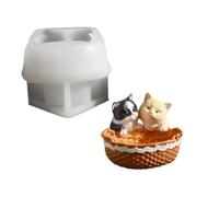 Molde de resina de silicona con forma de gato, organizador de joyas, herramienta de manualidades, superficies lisas, fácil de desmoldar, textura flexible, molde decorativo para macetas