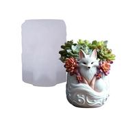 Molde de resina de silicona con forma de zorro para joyería hecha a mano, soporte decorativo y macetas suculentas, molde creativo de zorros