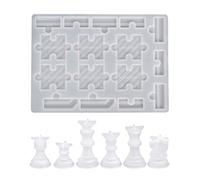 Molde de resina de silicona de ajedrez 3D, tablero de damas, resina epoxi de cristal para hacer moldes de resina, juego de fiesta familiar