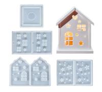 Molde de resina de silicona Diseño de casa Molde para moldear Se puede usar repetidamente Pelado suave Adecuado para artesanías Diseño suave Acabado de alta definición Compatible con expresión tridime