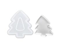 Molde de resina de silicona resistente a la moda, gran forma de Navidad, fundición para posavasos, joyas, platos, bandejas de resina