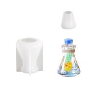 Molde de resina en forma de botella con silicona separada, sección 5 | Forma de fundición en forma de botella, cuerpo distintivo y piezas de tapón, configuración enfocada para proyectos