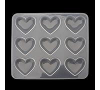 Molde de resina en forma de corazón, llavero de silicona fundido, llavero mixto, colgante de cubo facetado