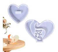 Molde de resina en forma de corazón | Moldes de fundición de resina artística, posavasos de resina epoxi, soporte de exhibición de adornos, adorno de amor de mascotas, molde de silicona conmemorativo