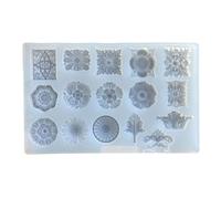 Molde de resina epoxi de cristal con varios diseños tridimensionales de flores en relieve de silicona para flores en relieve para resina epoxi