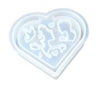 Molde de resina epoxi para hacer moldes de silicona con forma de corazón y mariposa