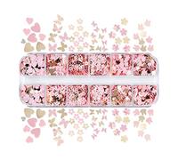 Molde de resina epoxi, purpurina, confeti, uñas, calcomanías artísticas, lentejuelas, purpurina para hacer joyas de resina epoxi, lentejuelas, formas variadas, círculos, tortugas, flores, frascos