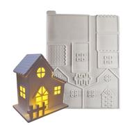 Molde de resina para casa de Navidad, molde de silicona para manualidades de casa de Navidad, molde de fundición de edificios de casas creativas, molde de casa de jengibre para decoración de pasteles