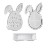Molde de resina para huevos de Pascua | Decoración concreta con conejo y huevos, molde de silicona para resina, para centro de mesa y decoración para casa, boda, cena, fiesta
