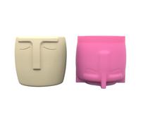 Molde de resina para macetas, hecho a mano, molde de silicona para macetas de resina decorativa con forma facial, herramienta para hacer manualidades, moldes para jarrones de cara humana