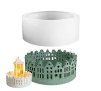 Molde de resina para portavelas,Moldes de resina para portavelas - Molde para con diseño de casa hueca - Moldes decorativos, moldes de silicona para decoración del hogar.