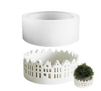 Molde de resina para portavelas,Moldes de resina para portavelas, Moldes de silicona de fundición epoxi con diseño de casa hueca para candelabros, de silicona para manualidades y decoración del