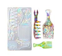 Molde de resina para quitar pelo de mascotas, peine de pelo de mascotas, molde de silicona con efecto arco iris, herramienta de aseo para mascotas, arte