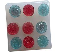 Molde de resina Szecl para cabujones de joyer a, pendientes de 12 mm, gemas redondas planas, molde de silicona, pendientes de cristal brillante,