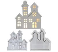 Molde de silicona, 1 par de velas que hacen cemento de fundición, silicona reutilizable, mesa para chocolate Wax Fondant Clay Living Room Office School Birthday Wedding