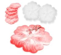 Molde de Silicona, 2 Pzs Moldes Silicona Resina Moldes,Resina Epoxi de Posavasos de Flores,Moldes Resina Epoxi,Moldes de Plato,para Bandejas de Bricolaje, Platos, Decoraciones de Escritorio
