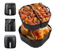 Molde de silicona 3 en 1 para freidora de aire caliente, accesorio para freidora de aire caliente Cosori TurboBlaze 5.5L/6.2L/6.4L, Philips XXL 8.3L/2000 Serie 6.2L NA230, Russell Hobbs 8L/8.3L