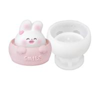 Molde de silicona 3D con forma de conejito de Pascua, dulce decoración para tartas, duradero, creativo, diseño moderno, accesorios de bricolaje para hornear y manualidades para familiares