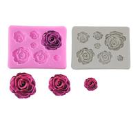 Molde de silicona 3D con forma de rosa, silicona de grado alimenticio para decoración de pasteles, apto para horno microondas y refrigerador
