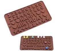 Molde de silicona 3D con números de letras de chocolate - A-Z y 0-9 alfabeto chocolate molde para tartas 3D, molde de fundición 3D, molde para fondant para decoración de tartas, aniversario,