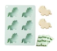 Molde de silicona 3D de caballo - 5.5 x 4.2 pulgadas, molde de silicona para caballos de 6 cavidades, molde de chocolate | Fundición epoxi de 6 cavidades, para jabón de hielo, caramelos,