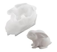 Molde de silicona 3D de conejo de Pascua, suministros de fundición para decoración del hogar, molde de cemento para manualidades, proyectos de arte, planificación de , aficionados creativos de
