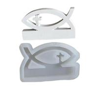 Molde de silicona 3D en forma de cruz, molde de resina para manualidades de bricolaje, decoración de pasteles de peces, herramienta flexible para proyectos de arcilla y chocolate