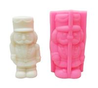 Molde de silicona 3D para cascanueces en miniatura, diseño de soldado, para fundición de resina y yeso