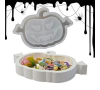 Molde de silicona 3D para Halloween, bandeja de calabaza, moldes para velas de Halloween, aromaterapia, soporte hecho a mano, decoración de escritorio, bandeja de gomitas para magdalenas, sala de