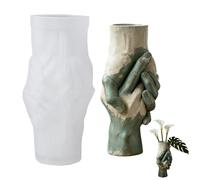 Molde de silicona 3D para jarrón con dos manos, moldes de silicona para jarrón pequeño, moldes de fundición para resina epoxi, hormigón y yeso, moldes de yeso para fundir, moldes de silicona para