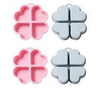 Molde De Silicona 4Pcs Love Pattern Horno Herramientas De Silicona Para Hornear Pudín Gelatina Cookie MoldeAzul Rosa