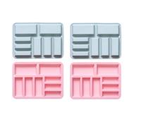 Molde De Silicona 4Pcs Molde De Chocolate Para Galletas De Galleta De Silicona Rectangular De SiliconaAzul Rosa