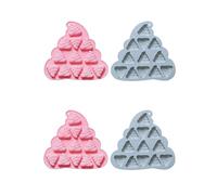 Molde De Silicona 4Pcs Patrón De Dibujos Animados Silicona Chocolate Pastel Pudín Jelly Galleta MoldeAzul Rosa